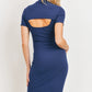 Maternity Ribbed Dress 2 Piece Fashion Navy