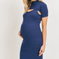 Maternity Ribbed Dress 2 Piece Fashion Navy