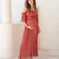 Marisol 2 piece Maternity Photoshoot Dress in Crimson Glow