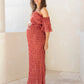 Marisol 2 piece Maternity Photoshoot Dress in Crimson Glow