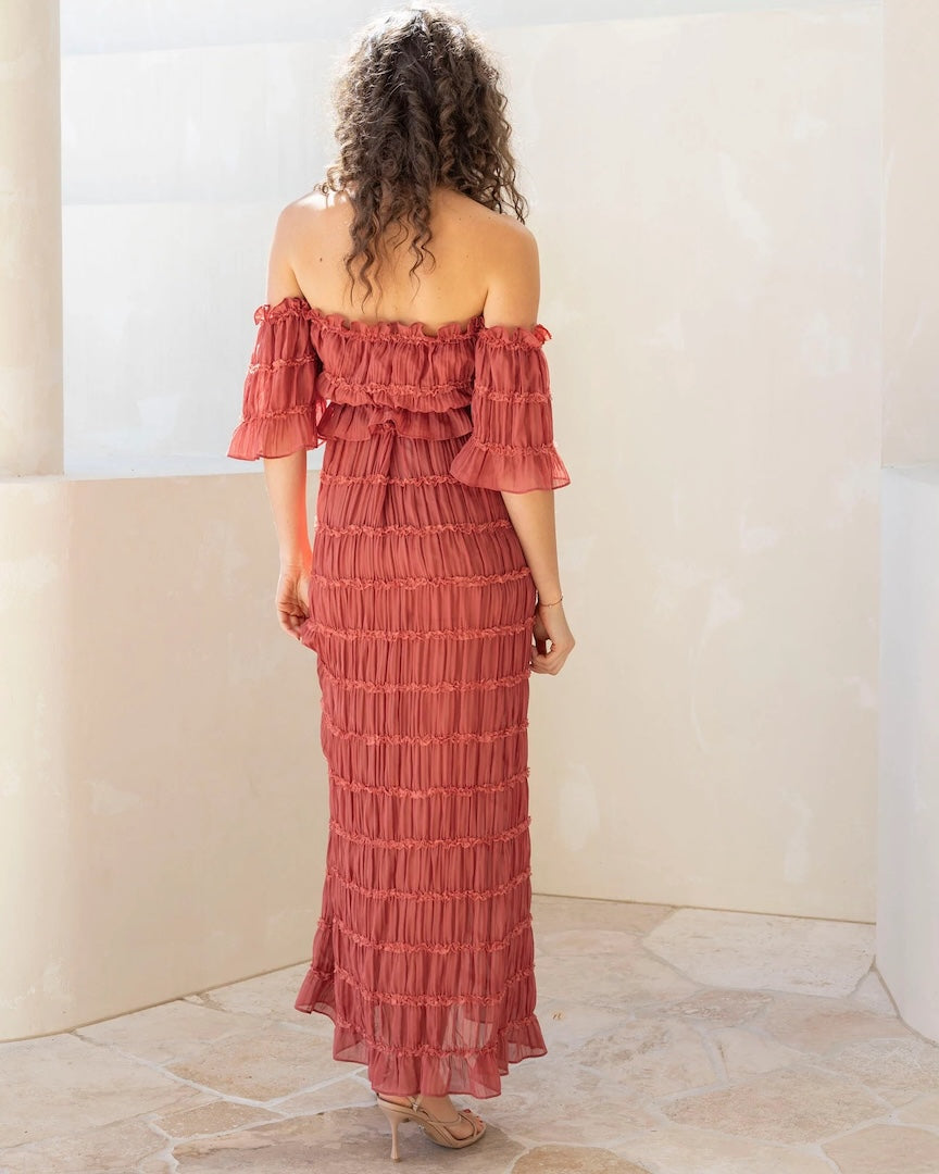 Marisol 2 piece Maternity Photoshoot Dress in Crimson Glow