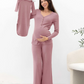 3-Piece Isabelle Maternity Sleepwear PJ set - Rose Pink