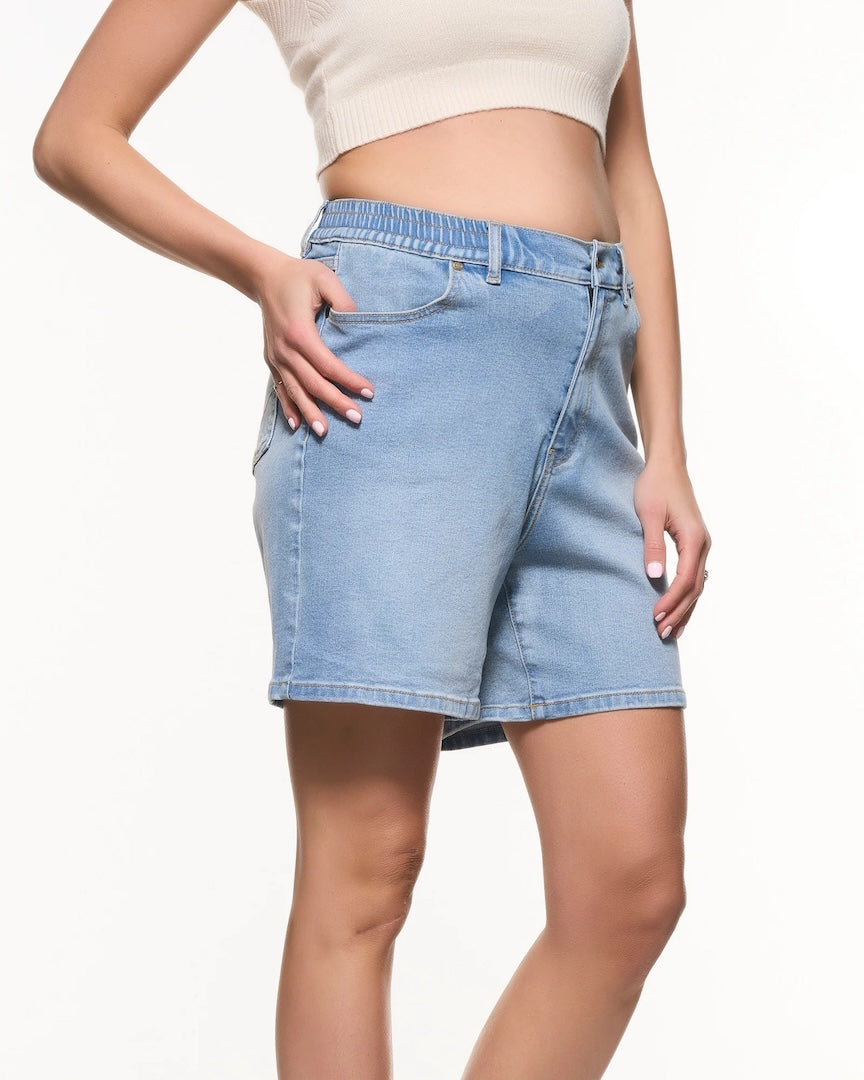 Relaxed Denim Maternity Shorts
