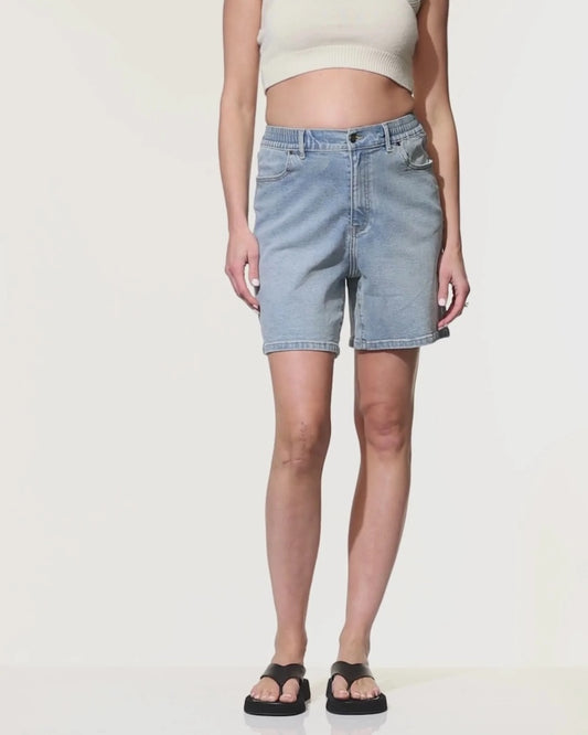 Relaxed Denim Maternity Shorts
