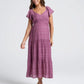 Lila Baby Shower Maternity Sundress in Plum