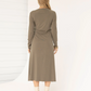 Nina Maternity Side Tie Dress – Dusty Olive