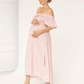 Amber Maternity Baby Shower Dress in Pink Floral