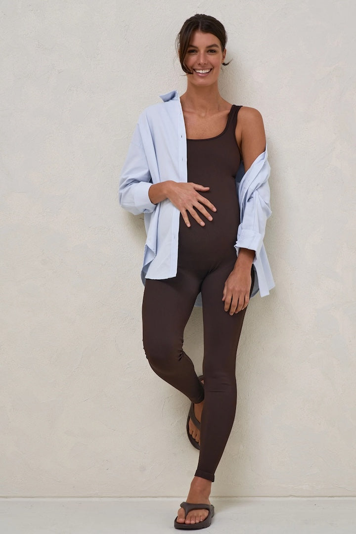 The Movement Full Length Romper Chocolate