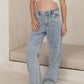 Relaxed Wide Leg Maternity Jeans Light Wash