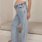 Relaxed Wide Leg Maternity Jeans Light Wash