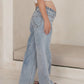 Relaxed Wide Leg Maternity Jeans Light Wash