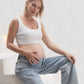 Relaxed Wide Leg Maternity Jeans Light Wash