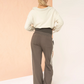Ines Colour Contrast Side Panel Cotton Maternity Pants In Khaki
