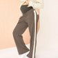 Ines Colour Contrast Side Panel Cotton Maternity Pants In Khaki