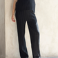 Sherry Wide Rib Maternity Lounge Pant in Black