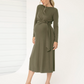 Nina Maternity Side Tie Dress – Dusty Olive