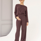 Eleanor 2-piece Maternity Winter Lounge Wear Set in Mocha
