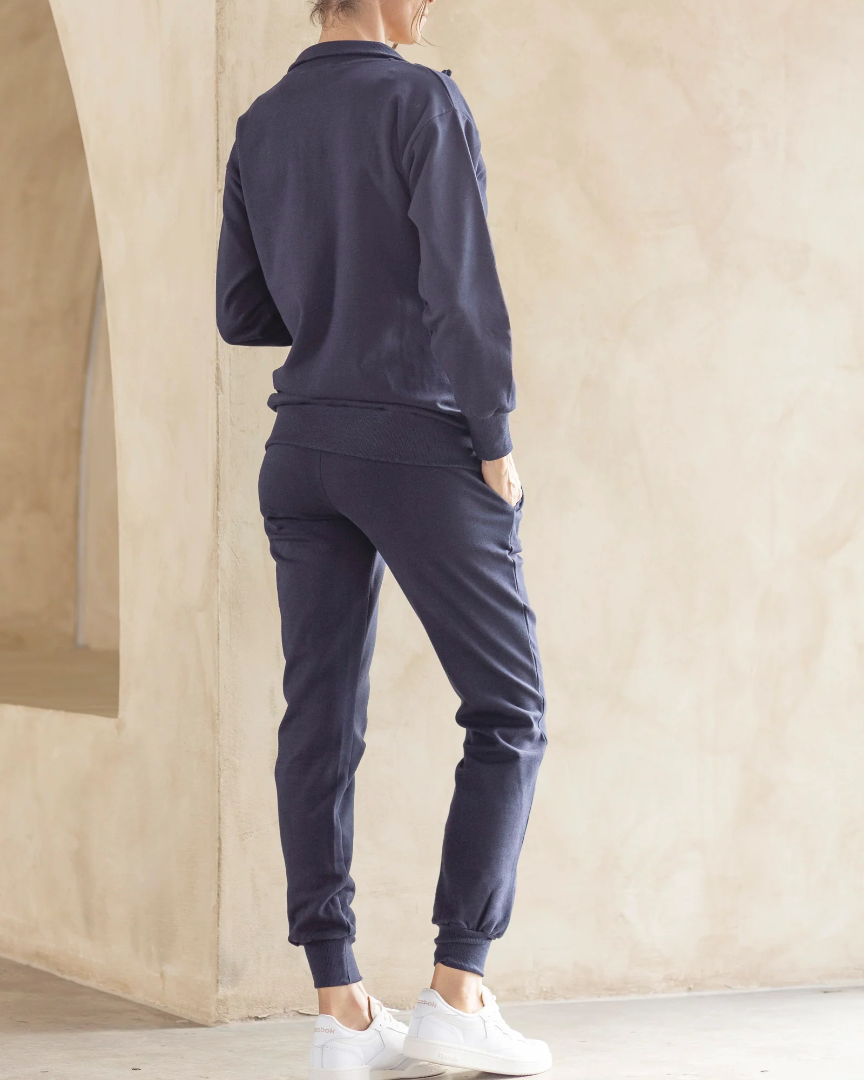 Calla Maternity Tracksuit Set in Navy