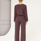Eleanor 2-piece Maternity Winter Lounge Wear Set in Mocha