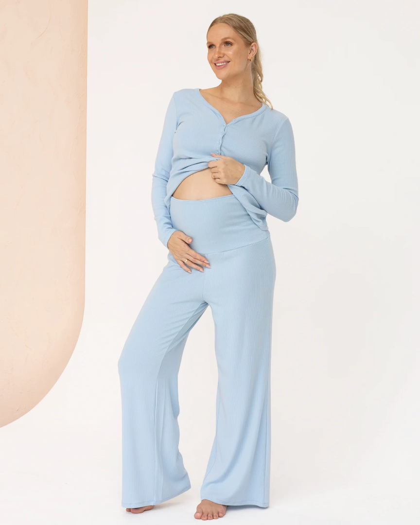 3-Piece Isabelle Maternity Sleepwear PJ set - Blue