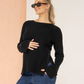 Arial Maternity Oversized Luxury Knit Nursing Jumper in Black