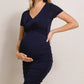 Ruched Surplice Bodycon Dress