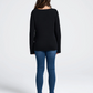 Arial Maternity Oversized Luxury Knit Nursing Jumper in Black