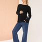 Arial Maternity Oversized Luxury Knit Nursing Jumper in Black