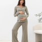 3-Piece Isabelle Maternity Sleepwear PJ set - Sage Green