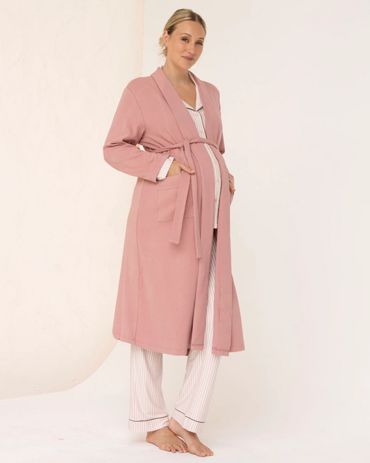 Darcie Maternity Winter Robe Pink
