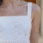 Lily Shoulder Tie Maternity Embroidery Dress Apricot
