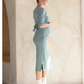 Annabella Maternity Knit Midi Dress Sage Green