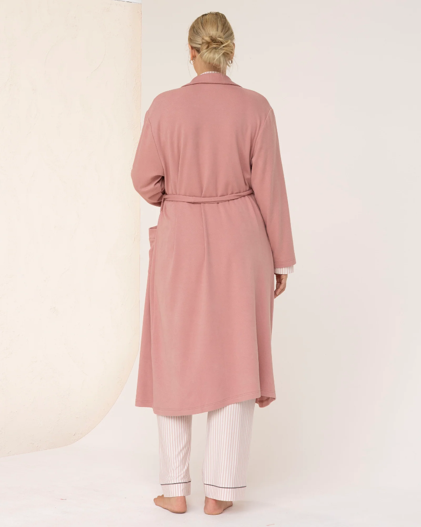Darcie Maternity Winter Robe Pink