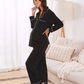 Larah Maternity Long Sleeve Winter Pyjama Set in Black