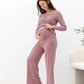 3-Piece Isabelle Maternity Sleepwear PJ set - Rose Pink