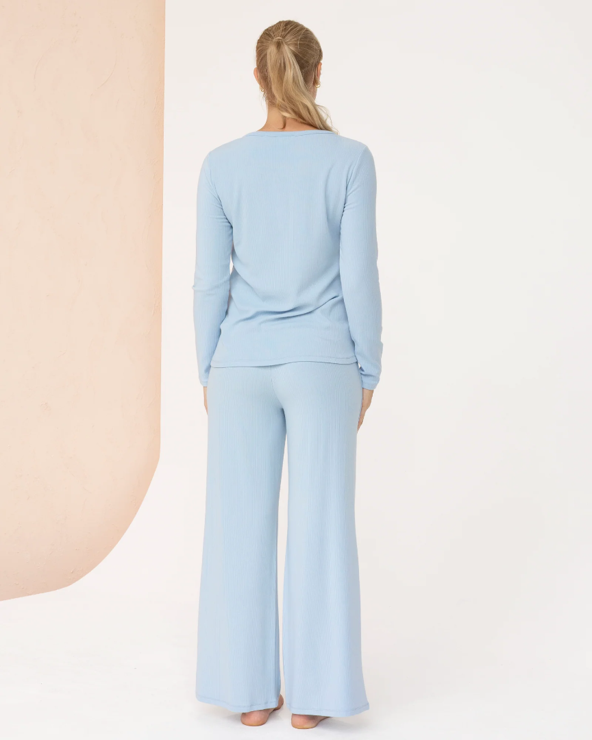 3-Piece Isabelle Maternity Sleepwear PJ set - Blue