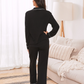 Larah Maternity Long Sleeve Winter Pyjama Set in Black