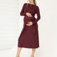 Nina Maternity Side Tie Dress – Berry Red