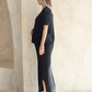 Zélie Wide Rib Maternity Midi Skirt in Black