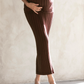 Zélie Wide Rib Maternity Midi Skirt in Chocolate Truffle