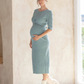 Annabella Maternity Knit Midi Dress Sage Green