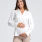 Amelia White Maternity Acetate Shirt