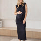 Anna Elegant Maternity Sleeveless Top in Black