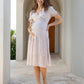 Jasmine Maternity Wrap Dress in Nude