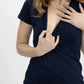 Angel Maternity Crossover Bamboo Nursing Tee Navy
