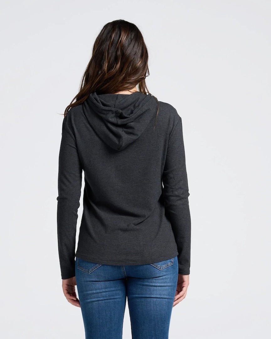 Maternity & Nursing Hoodie Breastfeeding Jumper - Charcoal