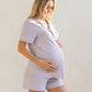 Maternity and Nursing Pyjama Set in Soft Lavender