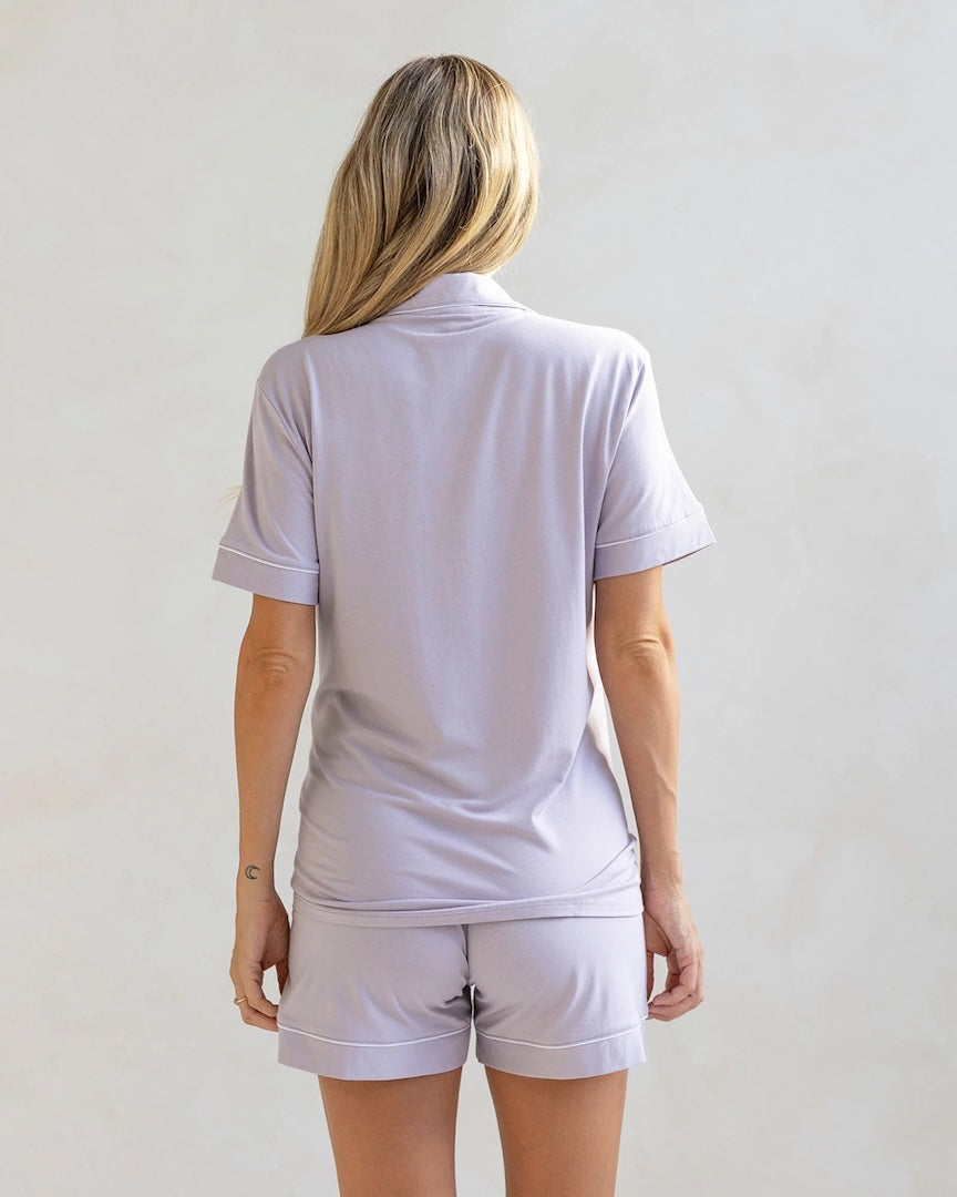 Maternity and Nursing Pyjama Set in Soft Lavender