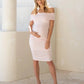 Maya Ruched Bodycon Maternity Dress in Baby Pink