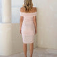 Maya Ruched Bodycon Maternity Dress in Baby Pink